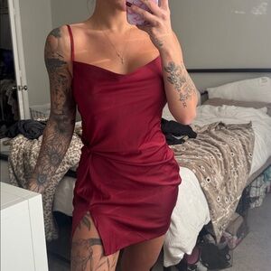 Glam Burgundy Mini Dress